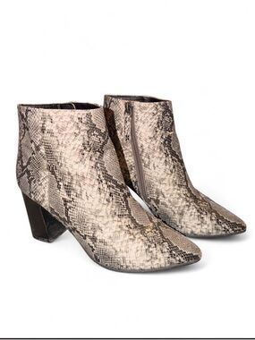 14th & Union Snake Embossed Block Heel Ankle Boots